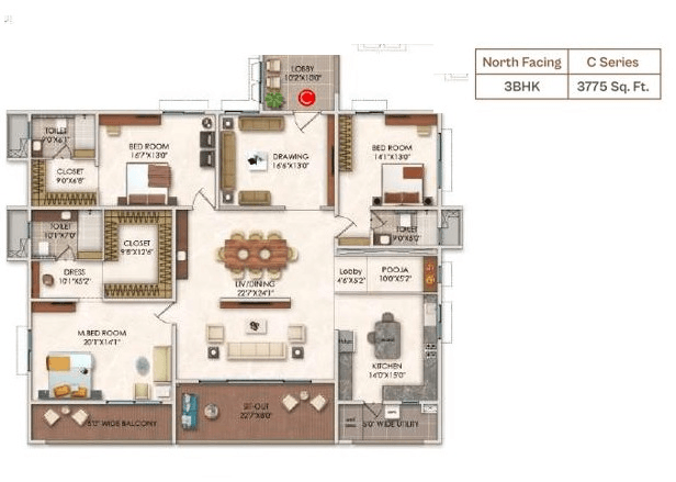 Jain Samriddhi Unit plan - 2642 sq.ft.