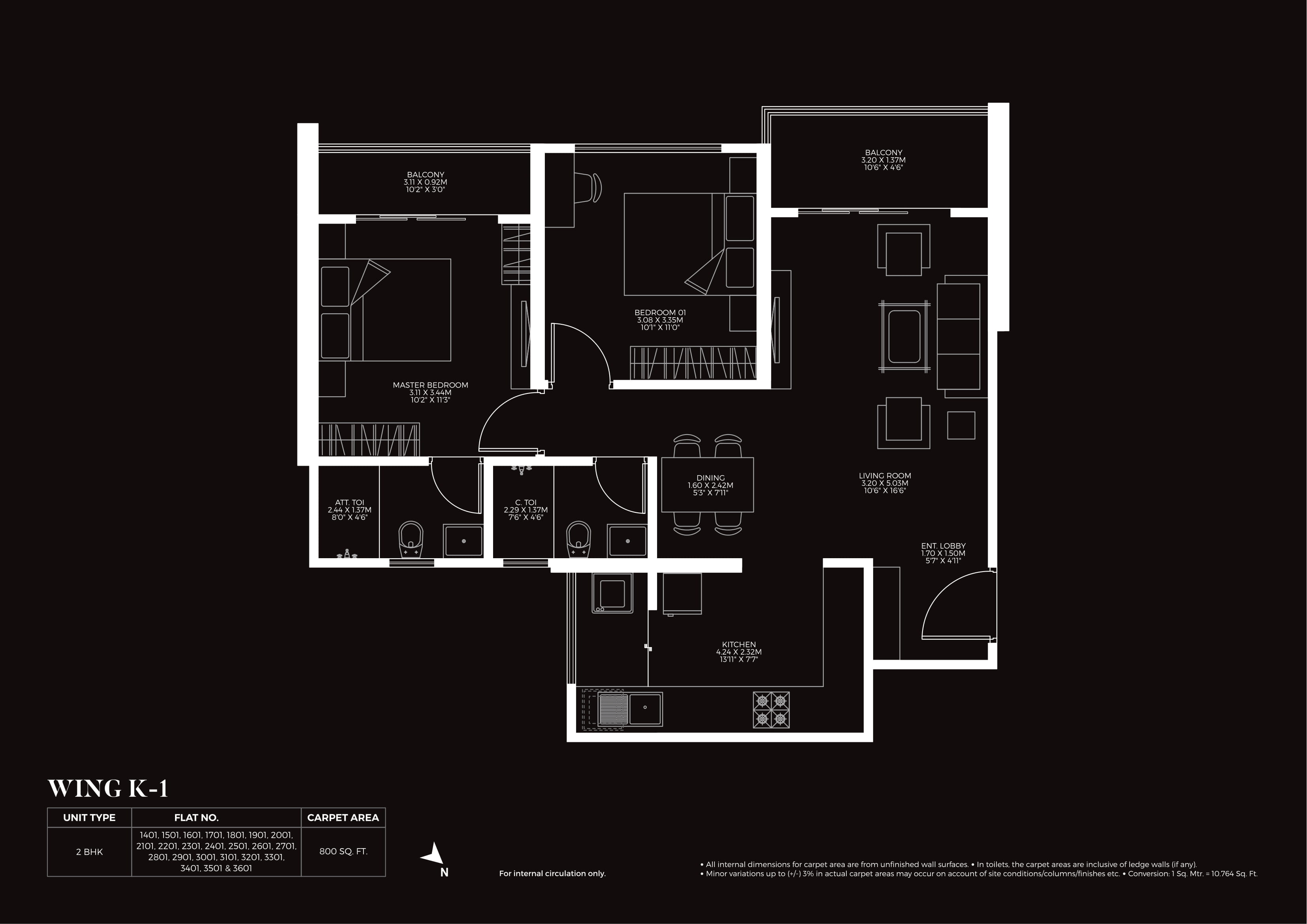 Unit plan - 800 sq.ft.