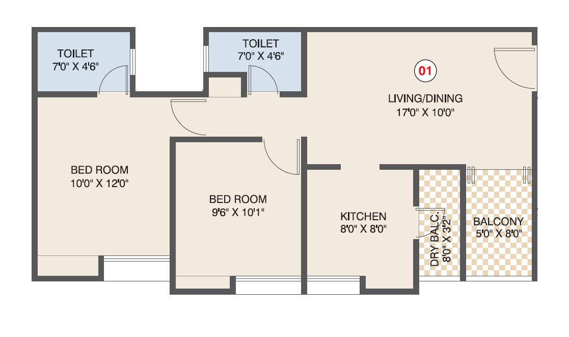 Unit plan - 658 sq.ft.