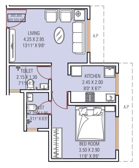 Unit plan - 396 sq.ft.